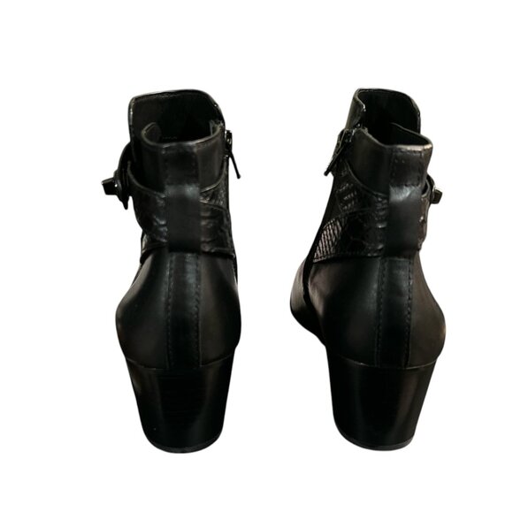 Coach Patricia Ankle Boots Booties Leather Croc Embossed Turnlock Zip Wmns 9.5 - Picture 4 of 10